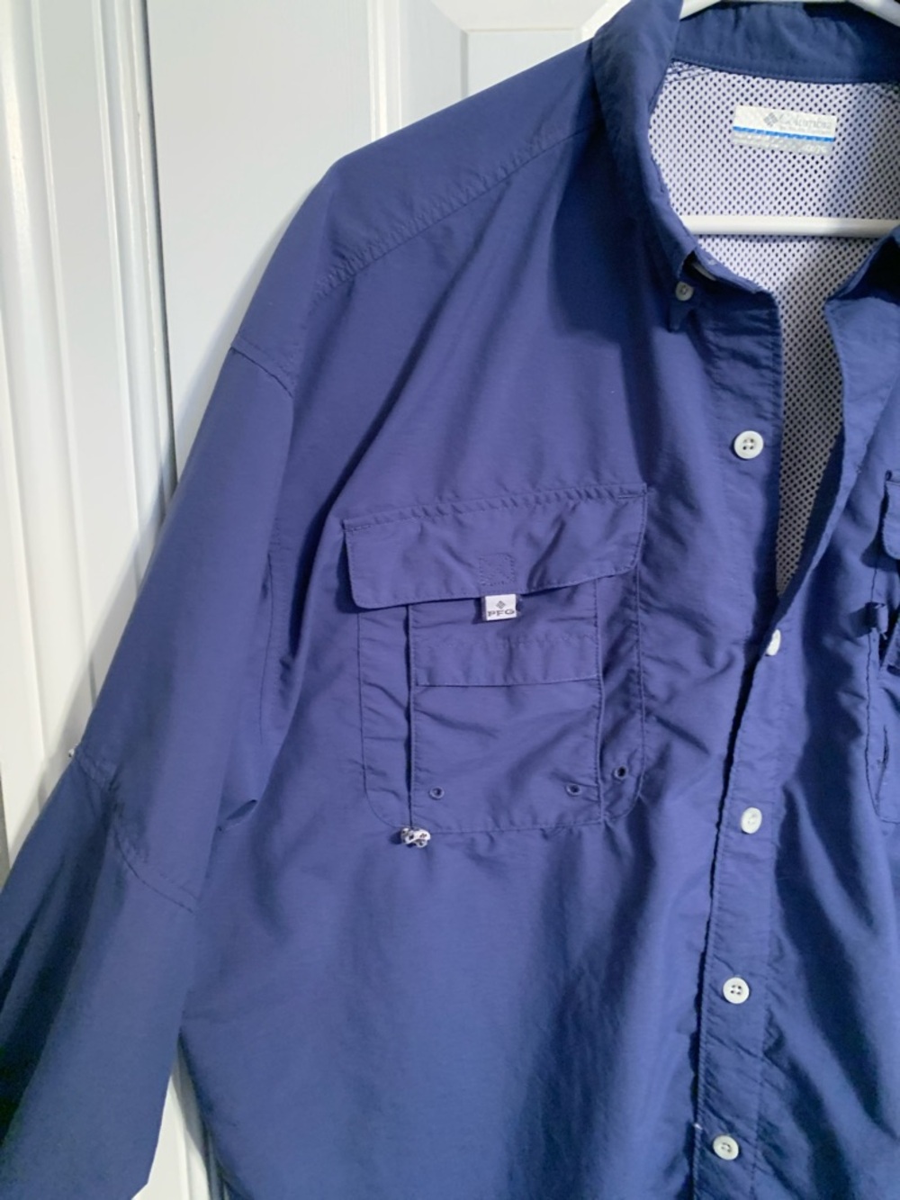 Columbia Men's Long Sleeve Fishing Shirt - Navy Blue - Picture 4 of 7